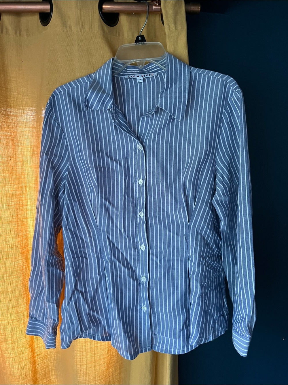 Lola River Blue & White Striped Button-Down Shirt